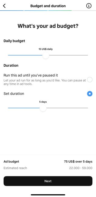 budzet za reklamu na instagram boost rnt